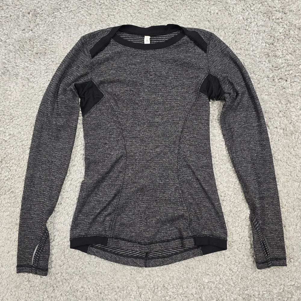 Lululemon Womens Base Runner Long Sleeve Running‎ Shirt Size 6 Gray Athleisure